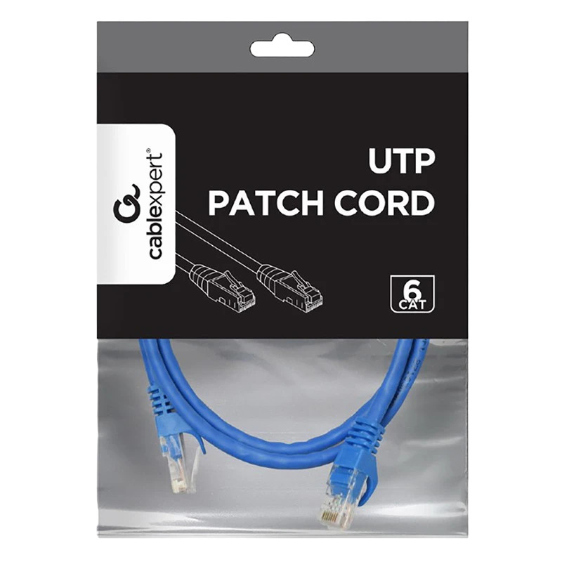 Patch cord cablexpert pp6u-0.5m/b, cat6 utp, 0,5m, albastru 2