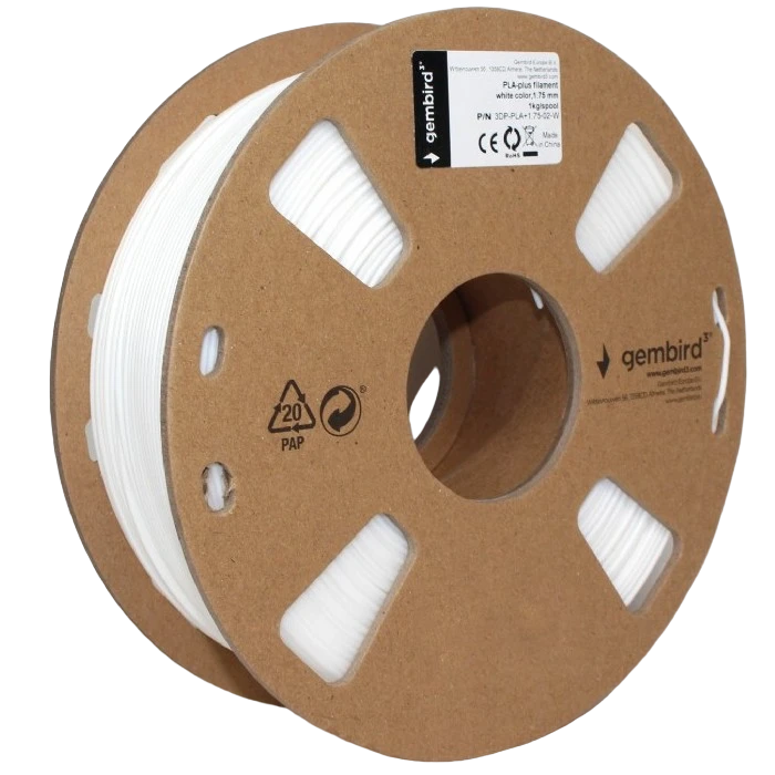 Нить для 3d-принтера gembird 3dp-pla1.75-01-w, pla, белый, 1.75 мм, 1 кг 2