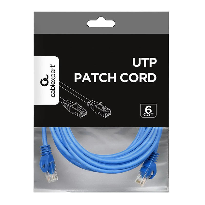 Патч-корд cablexpert pp6u-3m/b, cat6 utp, 3м, синий 2