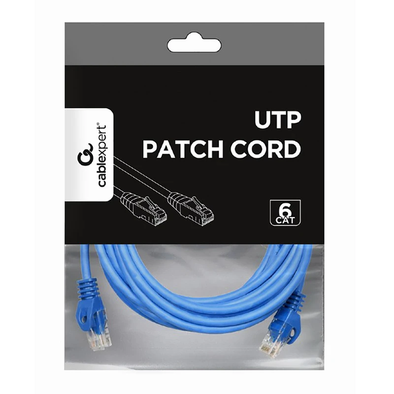 Патч-корд cablexpert pp6u-3m/b, cat6 utp, 3м, синий 5