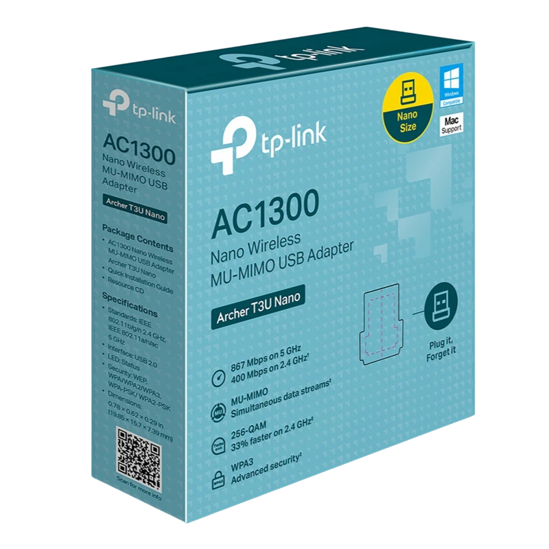 Usb aдаптер tp-link archer t3u nano 4
