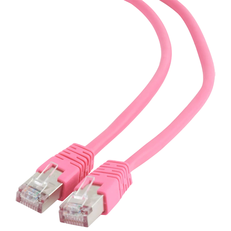 Патч-корд cablexpert pp6-1m/ro, cat6 ftp , 1м, розовый 3