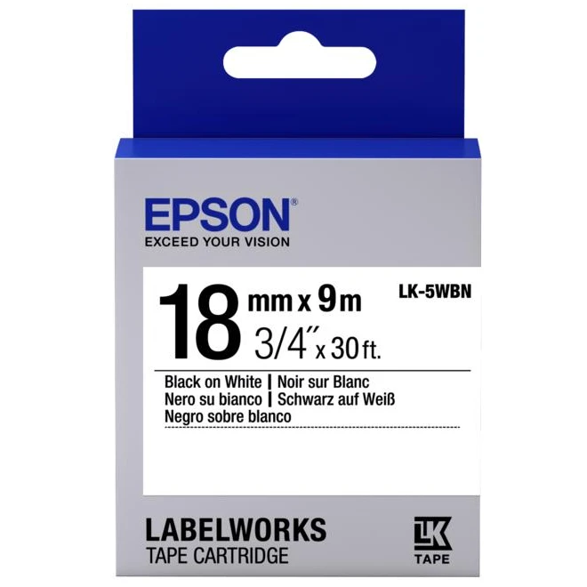 Cartuş de bandă epson lk-5wbn, 18 mm x 9 m 2