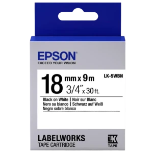 Cartuş de bandă epson lk-5wbn, 18 mm x 9 m
