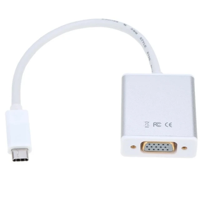 Видеоадаптер apc electronic apc-631006, type-c - vga d-sub, 0,15м, белый 2