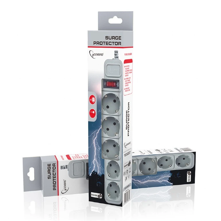 Prelungitor electric gembird gmb spg3-b-15c, 5 prize, 4,5 m, alb 3