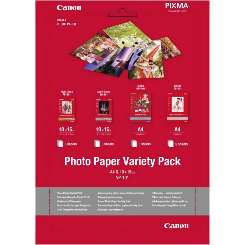 Hârtie fotografică canon photo paper variety pack, a4 2