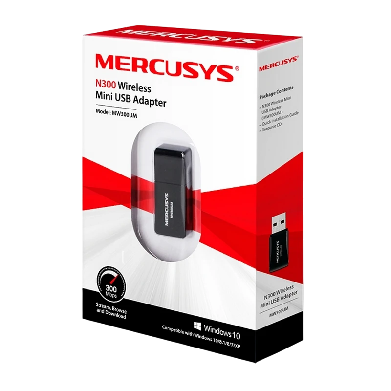 Usb aдаптер mercusys mw300um, чёрный 4
