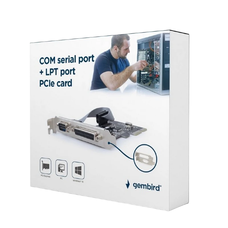 Карта расширения pci-express gembird pex-comlpt-01, разноцветная 4
