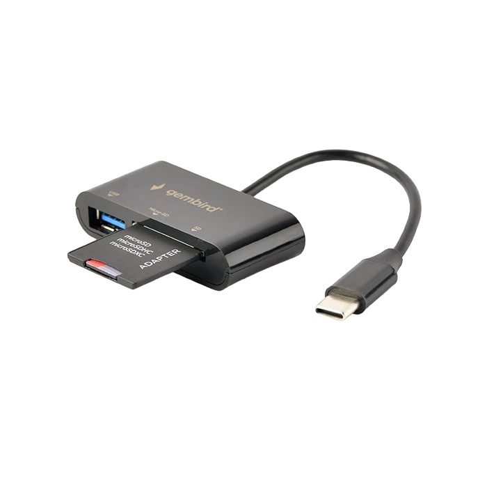 Cititor de carduri gembird uhb-cr3-02, usb type-c, negru 2