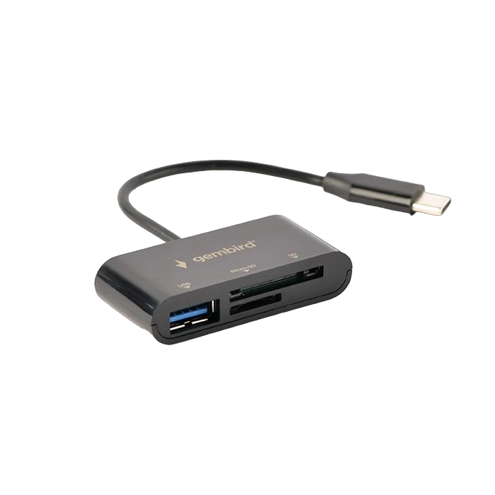 Cititor de carduri gembird uhb-cr3-02, usb type-c, negru 3