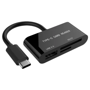 Кардридер gembird uhb-cr3-02, usb type-c, чёрный