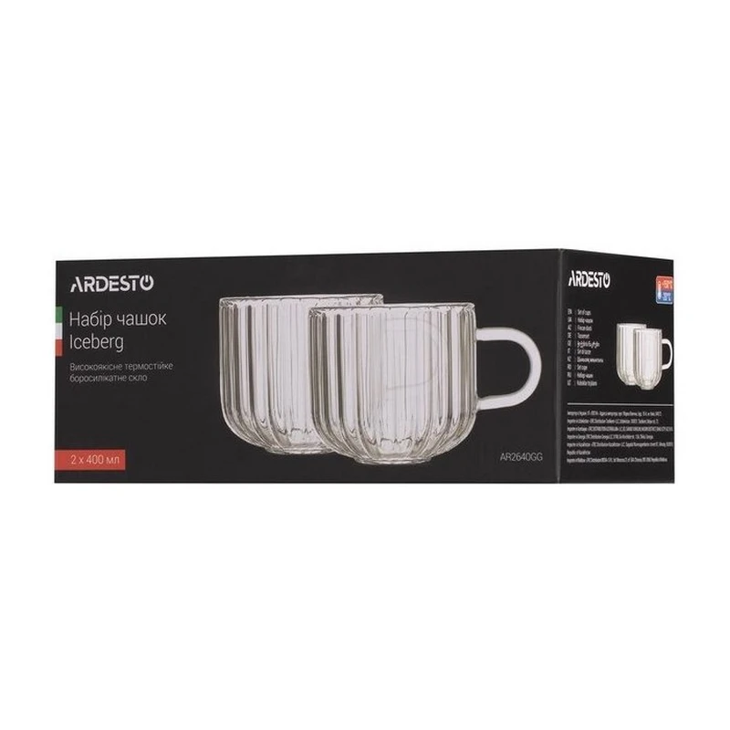 Set cupe ardesto iceberg ar2640gg, 400 ml, 2 bucs, transparent 4