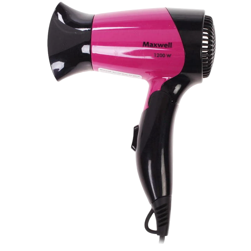 Компактный фен maxwell mw-2007, 1200 вт, чёрный | розовый 9