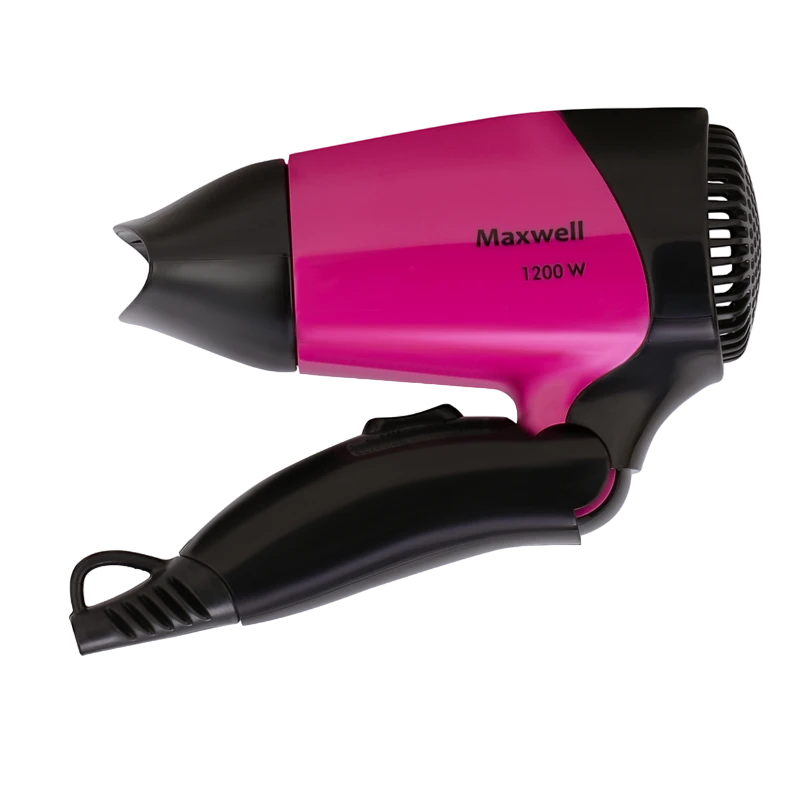 Компактный фен maxwell mw-2007, 1200 вт, чёрный | розовый 14