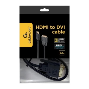 Cablu video cablexpert cc-hdmi-dvi-0.5m, hdmi (m) - dvi-i (m), 0,5m, negru Thumbnail 4