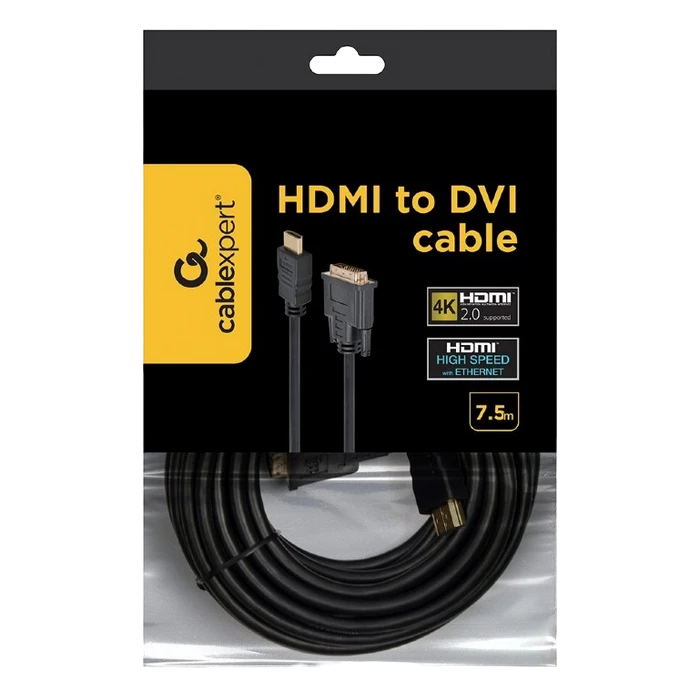 Cablu video cablexpert cc-hdmi-dvi-7.5mc, hdmi (m) - dvi-i (m), 7,5m, negru 3