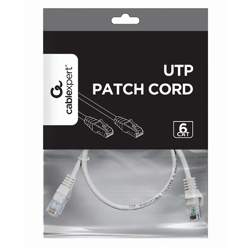 Патч-корд cablexpert pp6u-0.5m, cat6 utp, 0,5м, серый 2