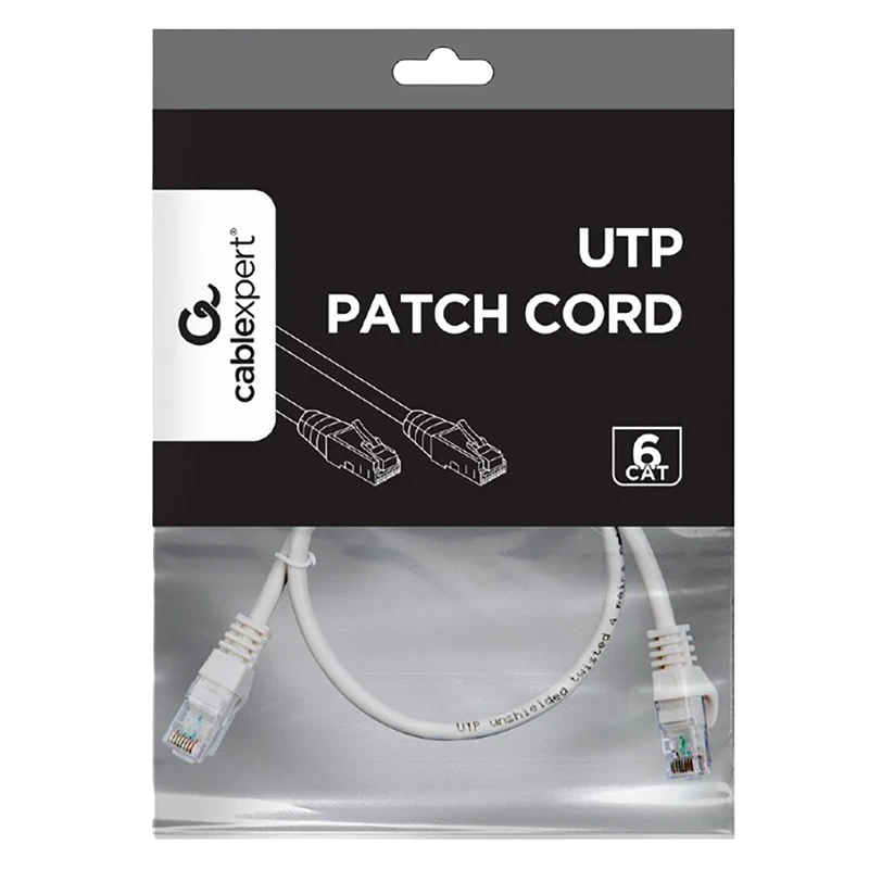 Патч-корд cablexpert pp6u-0.5m, cat6 utp, 0,5м, серый 4