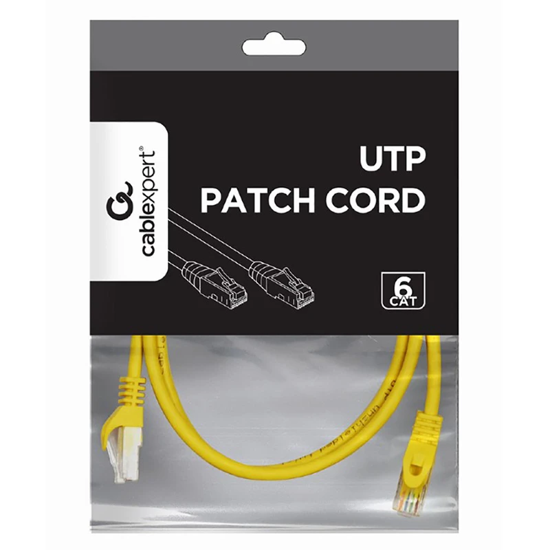 Patch cord cablexpert pp6u-0.5m/y, cat6 utp, 0,5m, galben 5