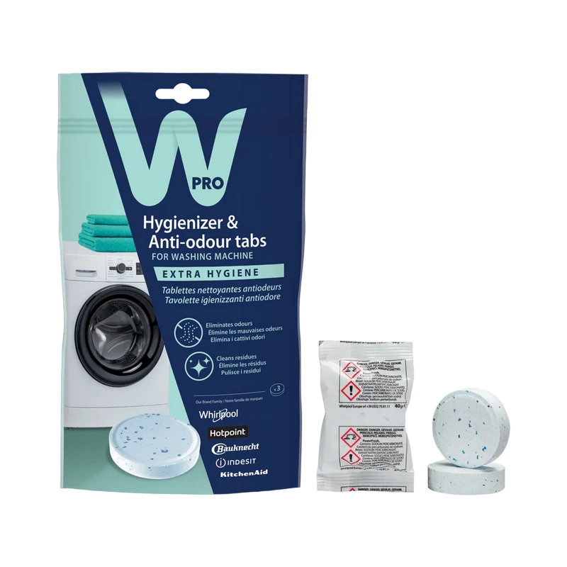 Igienizant pentru mașina de spălat și tablete anti-miros whirlpool wpro 2