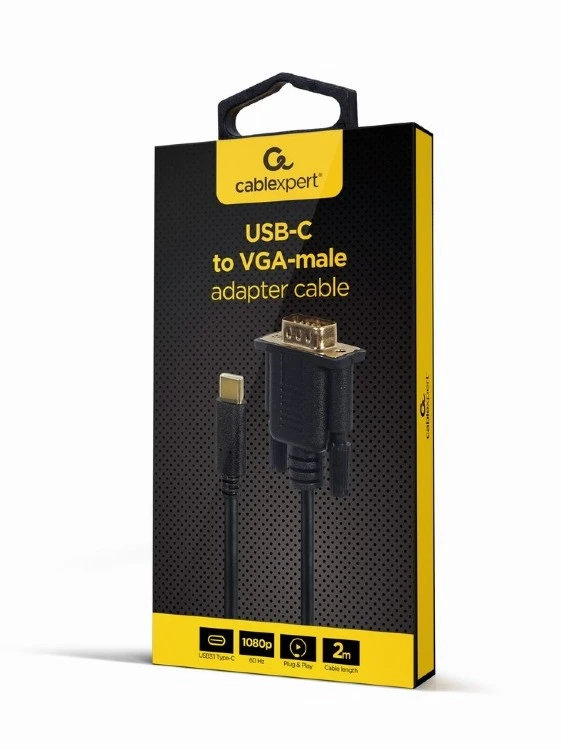 Cablu video cablexpert a-cm-vgam-01, usb type-c (m) - vga (m), 0.15 m, negru 2