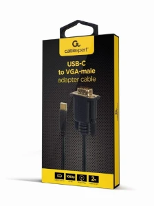 Cablu video cablexpert a-cm-vgam-01, usb type-c (m) - vga (m), 0.15 m, negru Thumbnail 2
