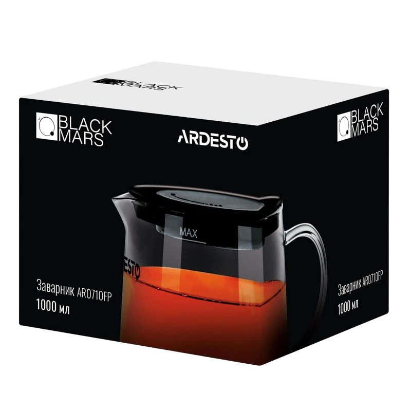 Ceainic cu infuzor ardesto ar0710fp, 1l, transparent 3