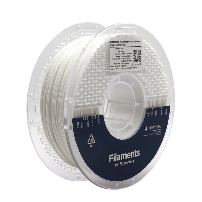 Filament pentru imprimantă 3d gembird 3dp-pla1.75hy-01-w, pla, alb , 1.75 mm, 1kg 3