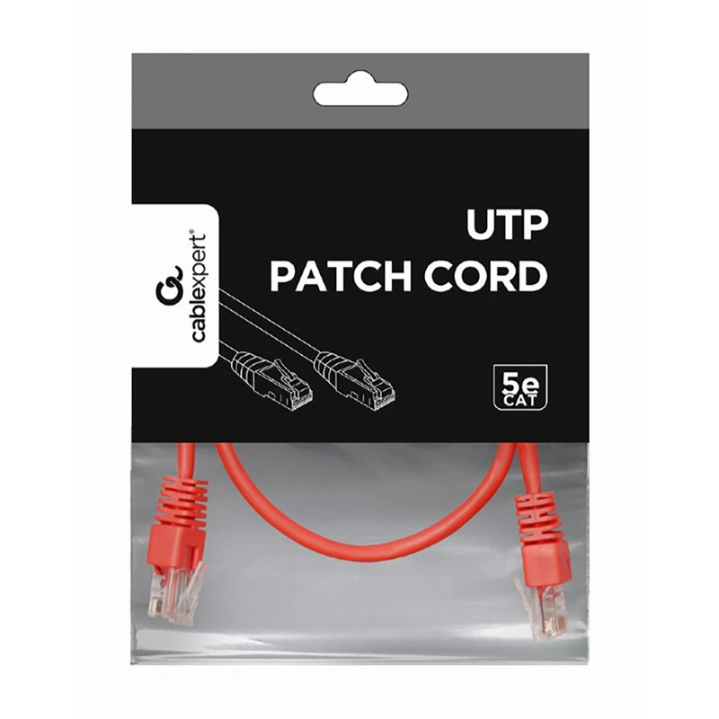 Patch cord cablexpert pp12-0.25m/r, cat5e utp, 0,25m, roșu 4