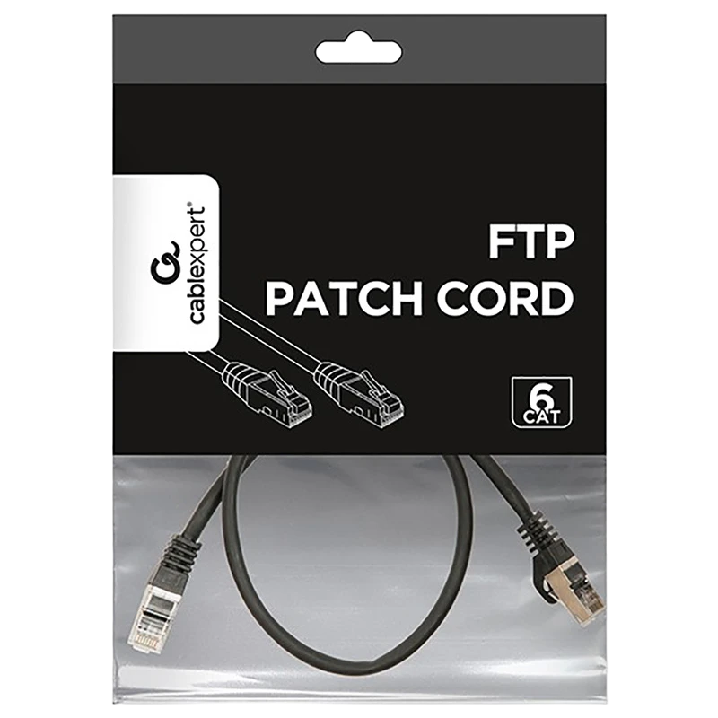 Патч-корд cablexpert pp6-0.5m/bk, cat6 ftp , 0,5м, чёрный 4