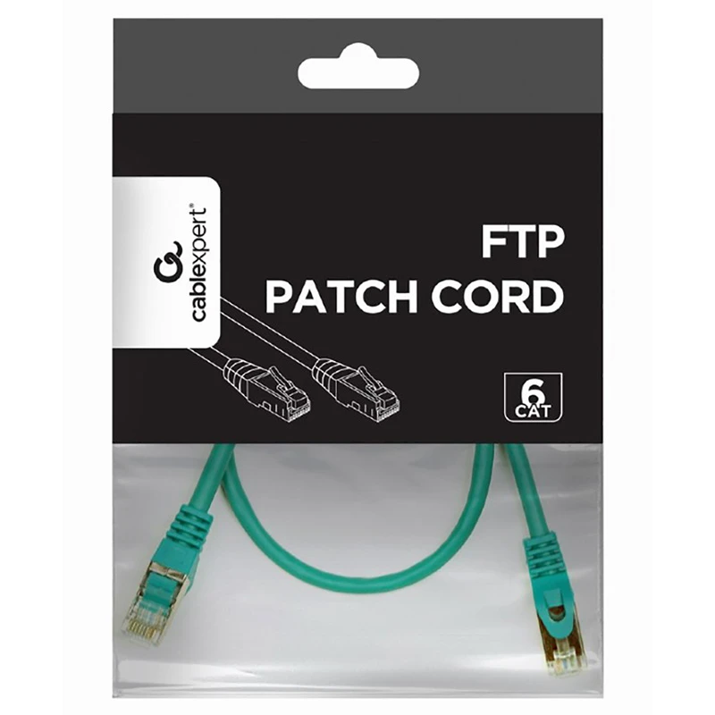 Patch cord cablexpert pp6-0.5m/g, cat6 ftp , 0,5m, verde 2
