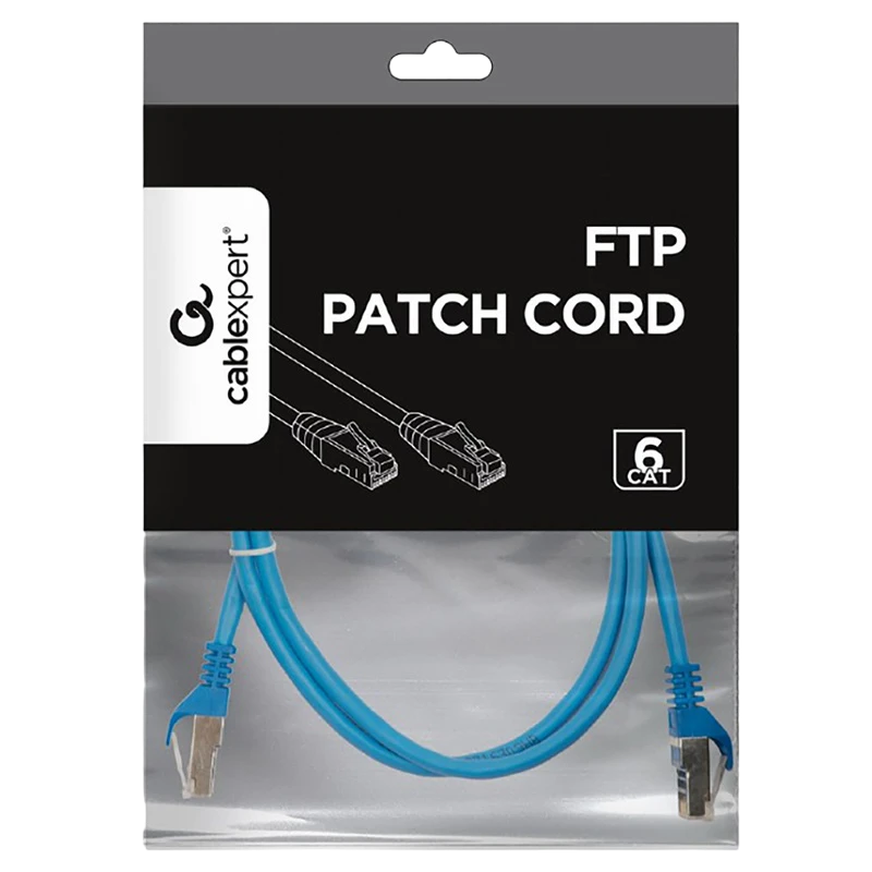 Patch cord cablexpert pp6-1m/b, cat6 ftp , 1m, albastru 7