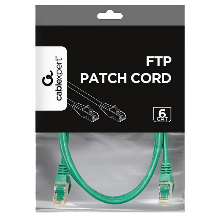 Patch cord cablexpert pp6-1m/g, cat6 ftp , 1m, verde 5