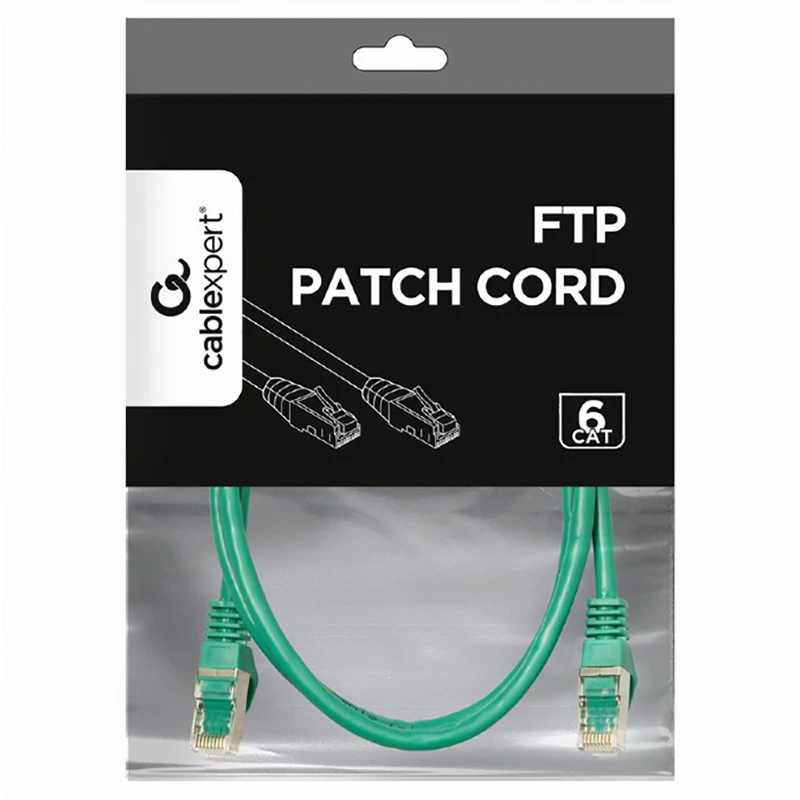 Patch cord cablexpert pp6-1m/g, cat6 ftp , 1m, verde 4