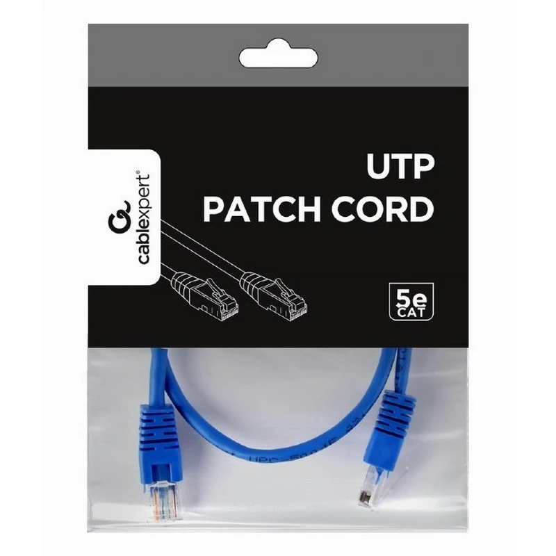 Патч-корд cablexpert pp12-0.5m/b, cat5e utp, 0,5м, синий 3