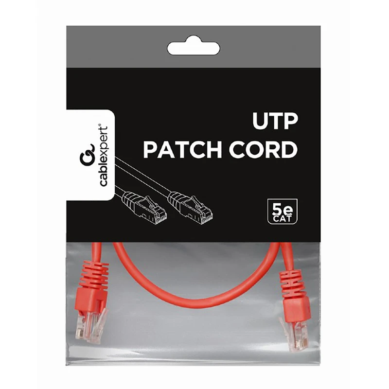 Patch cord cablexpert pp12-0.5m/r, cat5e utp, 0,5m, roșu 2