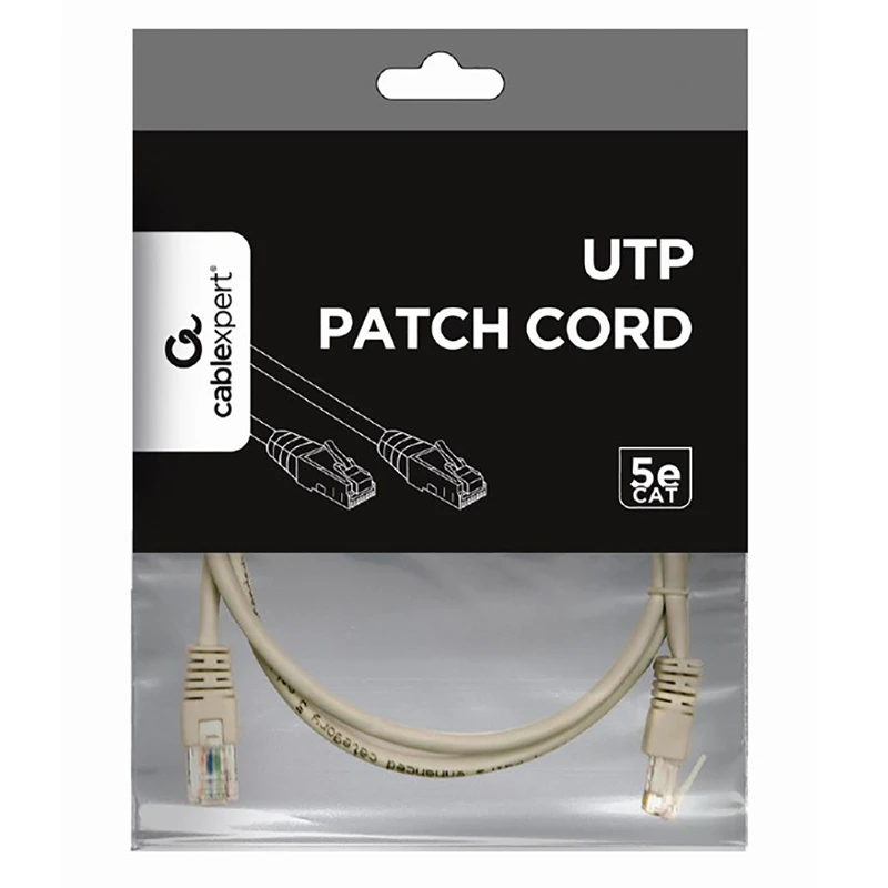 Patch cord cablexpert pp12-1m, cat5e utp, 1m, gri 11