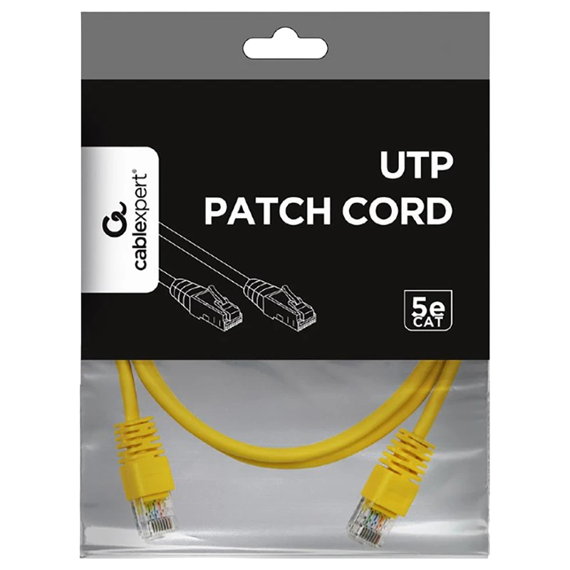 Патч-корд cablexpert pp12-1m/y, cat5e utp, 1м, жёлтый 4