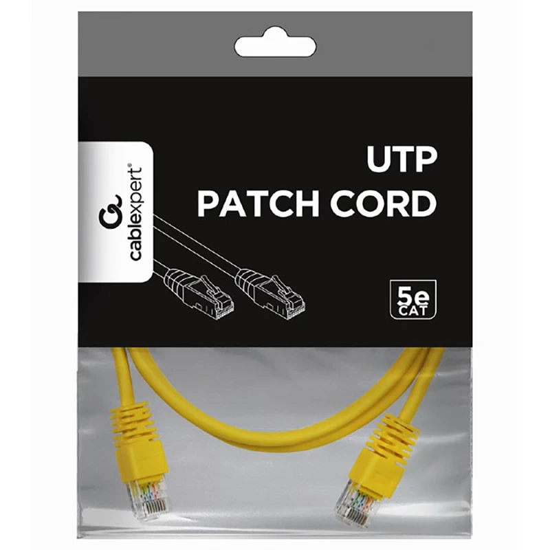 Патч-корд cablexpert pp12-1m/y, cat5e utp, 1м, жёлтый 2