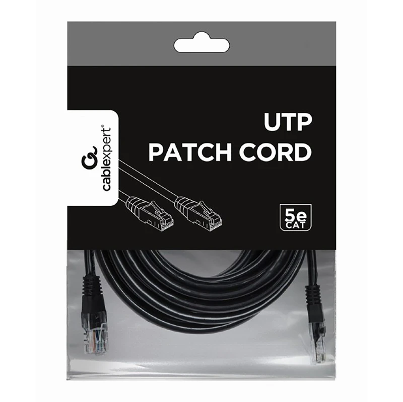 Patch cord cablexpert pp12-5m/bk, cat5e utp, 5m, negru 2
