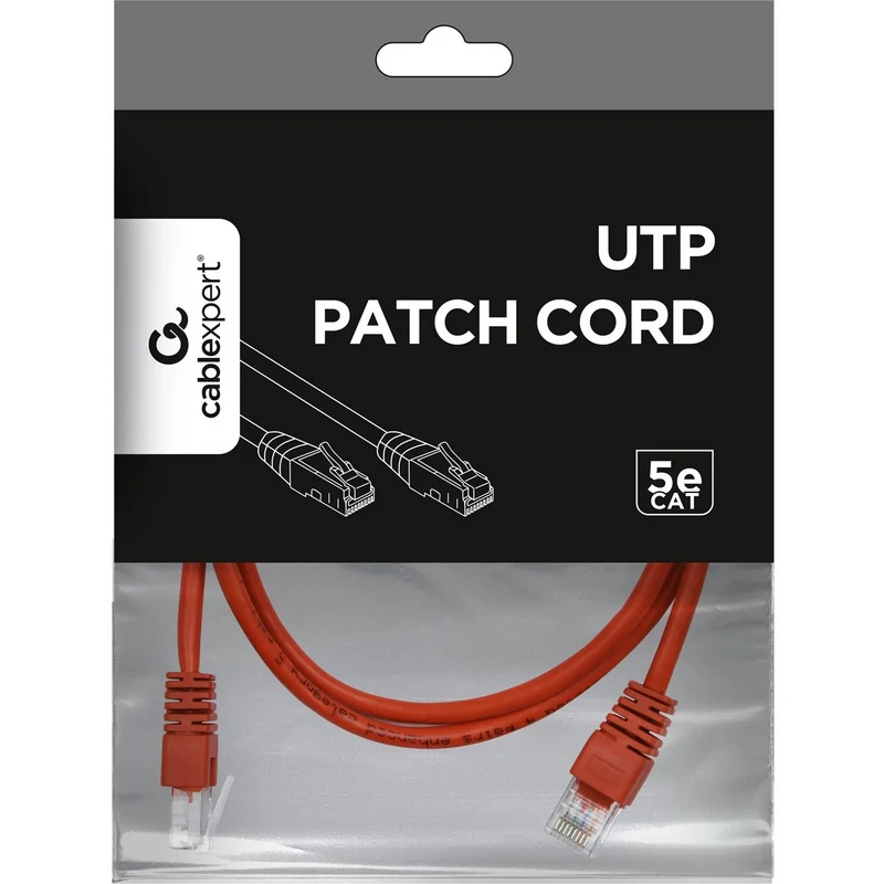 Патч-корд cablexpert pp12-5m/r, cat5e utp, 5м, красный 4