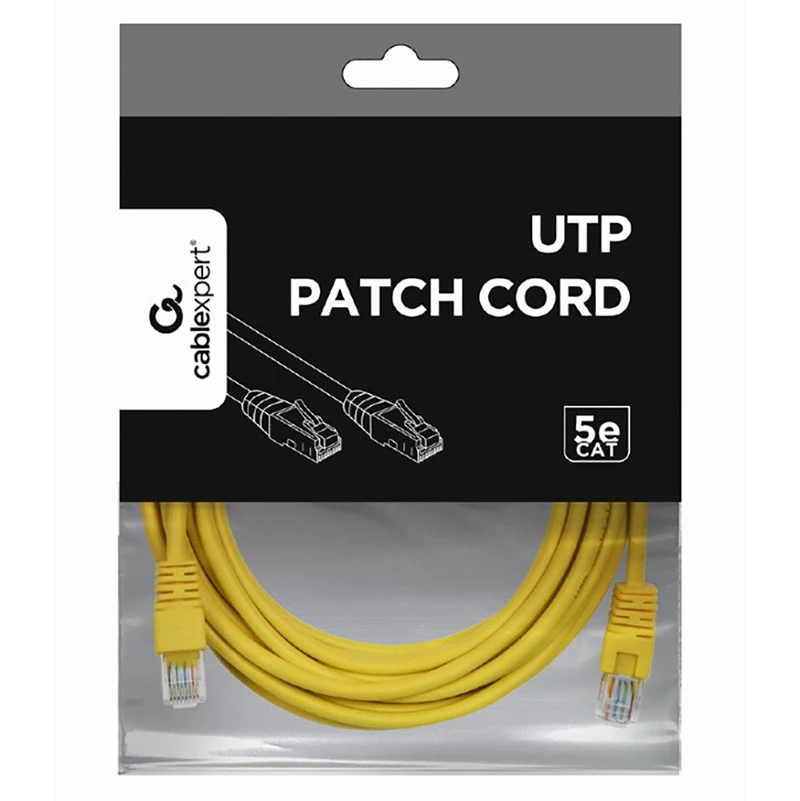 Patch cord cablexpert pp12-5m/y, cat5e utp, 5m, galben 6