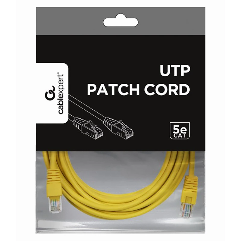 Patch cord cablexpert pp12-5m/y, cat5e utp, 5m, galben 2