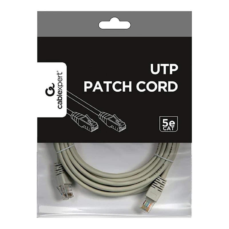 Patch cord cablexpert pp12-5m, cat5e utp, 5m, gri 5