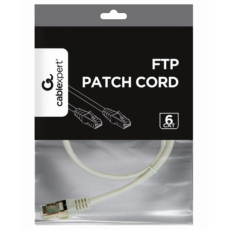 Патч-корд cablexpert pp6-0.5m, cat6 ftp , 0,5м, серый 3