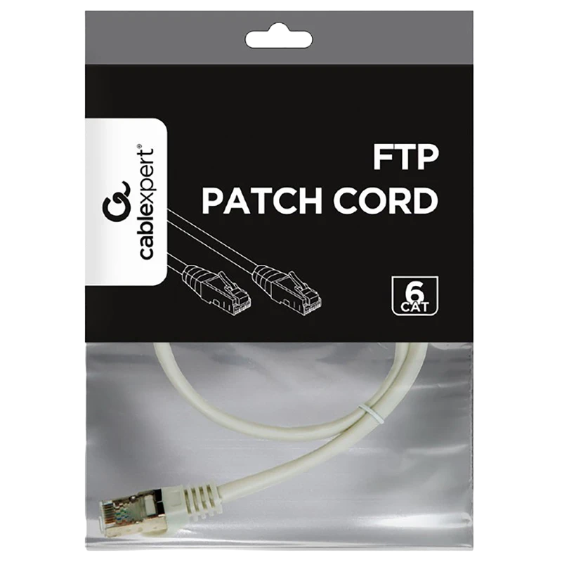 Патч-корд cablexpert pp6-0.5m, cat6 ftp , 0,5м, серый 5