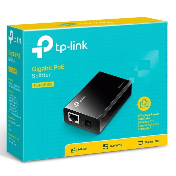 Splitter poe tp-link tl-poe10r, ieee 802.3af 2