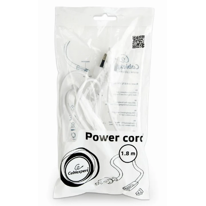 Cablu de alimentare cablexpert pc-184-vde, 1,8m, negru 8