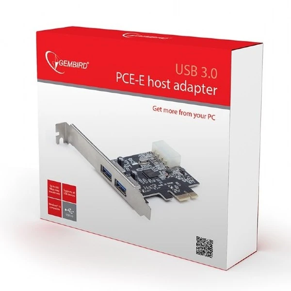Карта расширения pci-express gembird upc-30-2p, чёрная 3